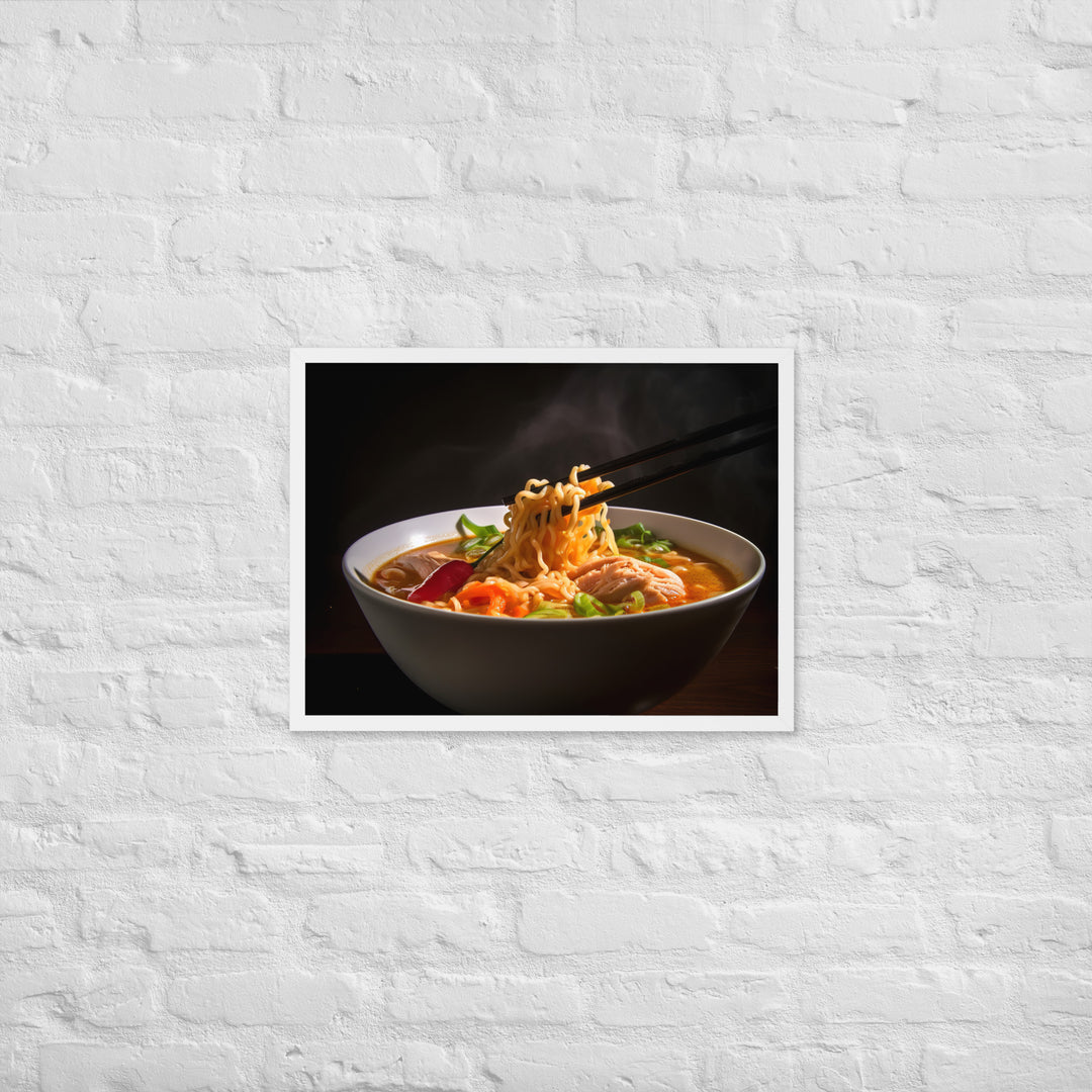 Spicy Chicken Ramen Framed poster 🤤 from Yumify.AI