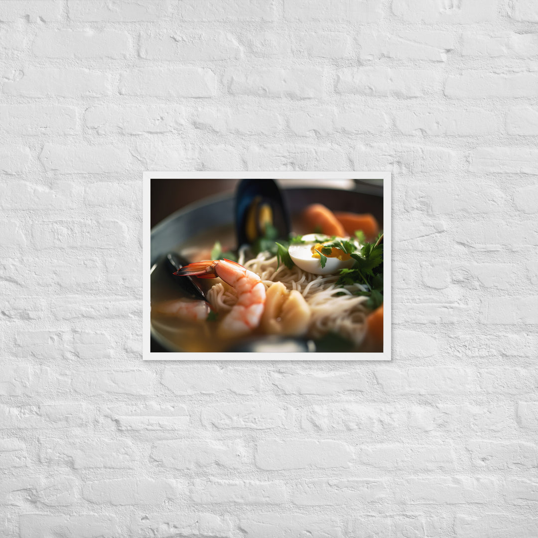 Seafood Ramen Framed poster 🤤 from Yumify.AI