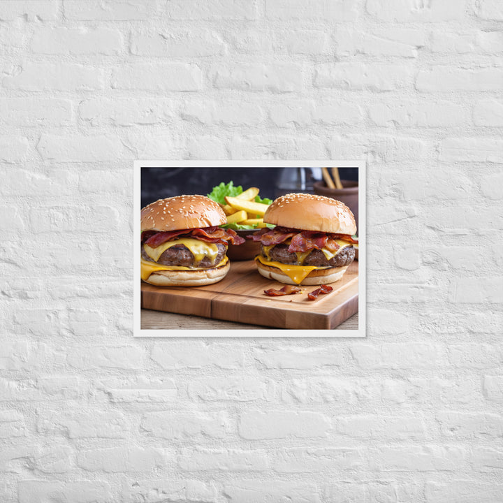 Bacon Cheeseburgers Framed poster 🤤 from Yumify.AI