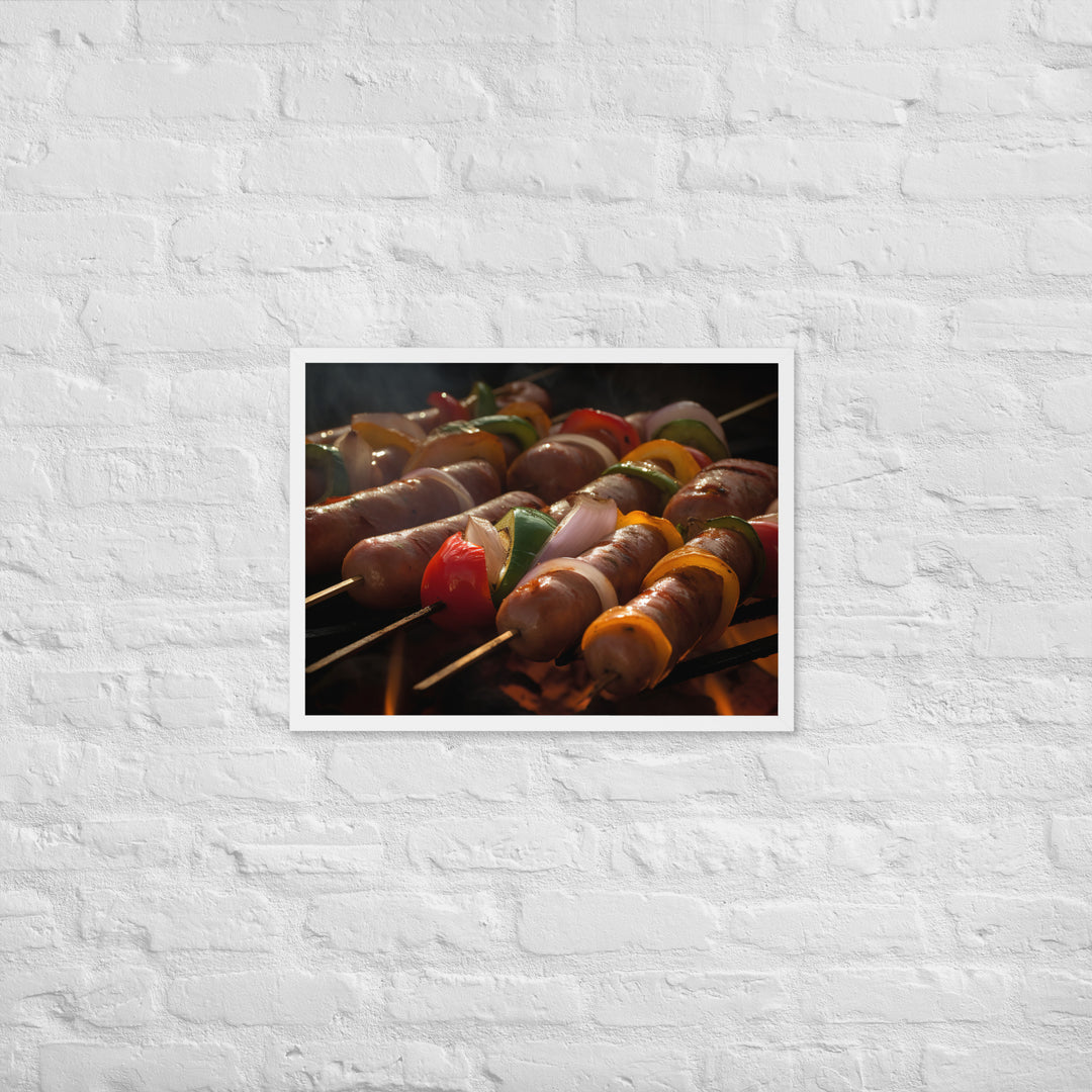 Sausage Skewers Framed poster 🤤 from Yumify.AI