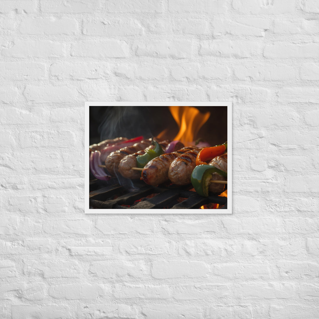 Sausage Skewers Framed poster 🤤 from Yumify.AI