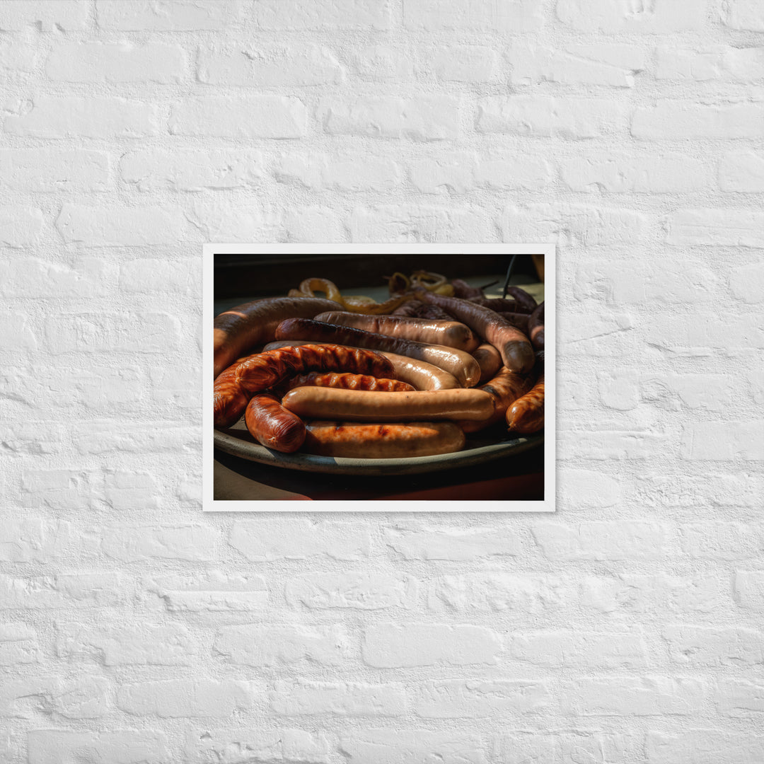 Sausage Framed poster 🤤 from Yumify.AI