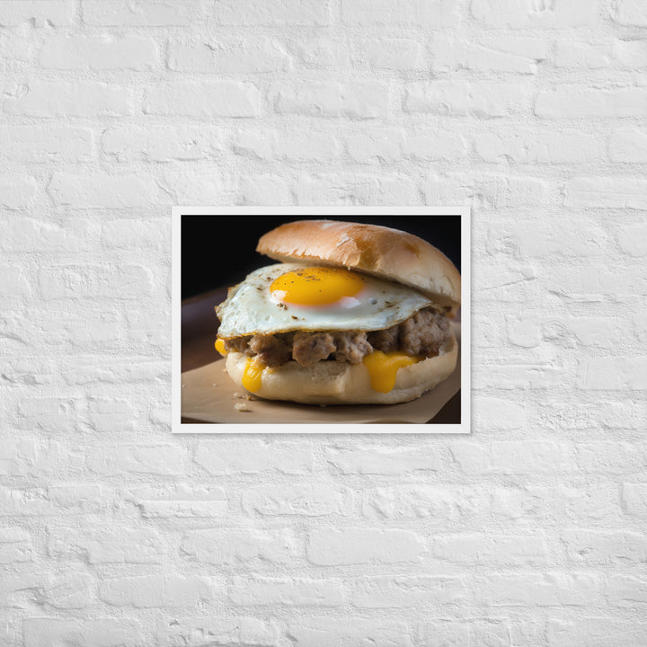 Sausage Breakfast Sandwich Framed poster 🤤 from Yumify.AI