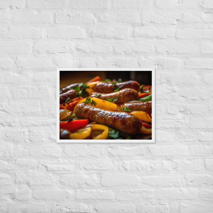 Sausage and Peppers Framed poster 🤤 from Yumify.AI