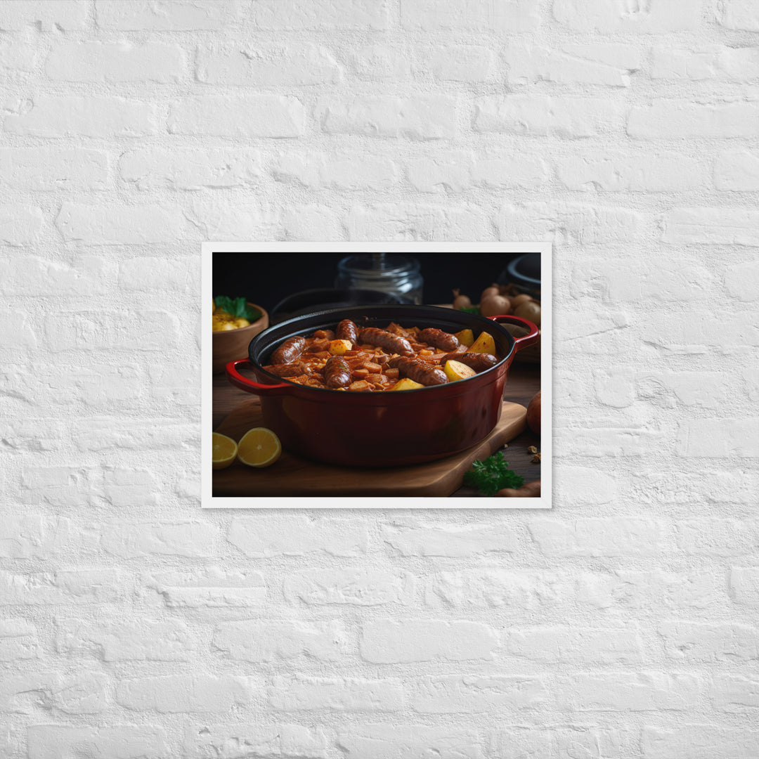 Chorizo and Potato Boil Up Framed poster 🤤 from Yumify.AI