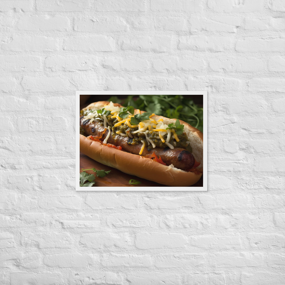 Cheesy Grilled Mexican Sausages Framed poster 🤤 from Yumify.AI