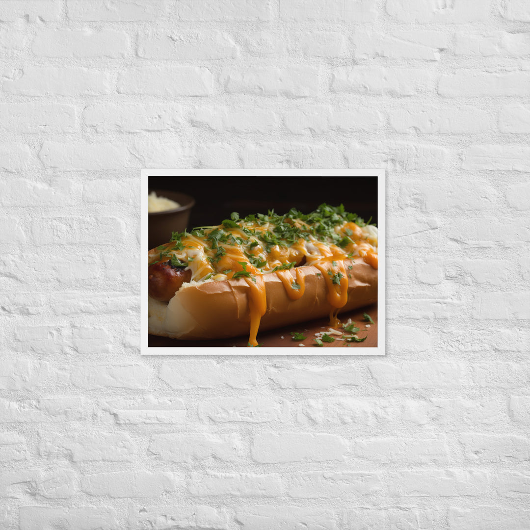 Cheesy Grilled Mexican Sausages Framed poster 🤤 from Yumify.AI