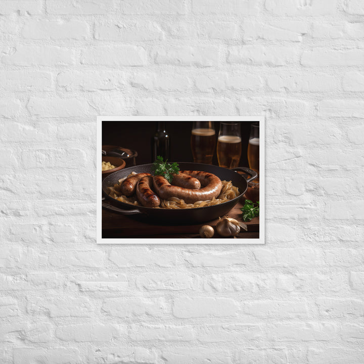 Sausage and Onions Framed poster 🤤 from Yumify.AI