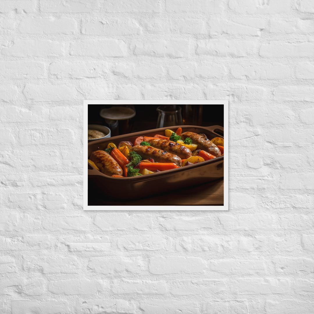 Baked Sausage and Vegetables Framed poster 🤤 from Yumify.AI