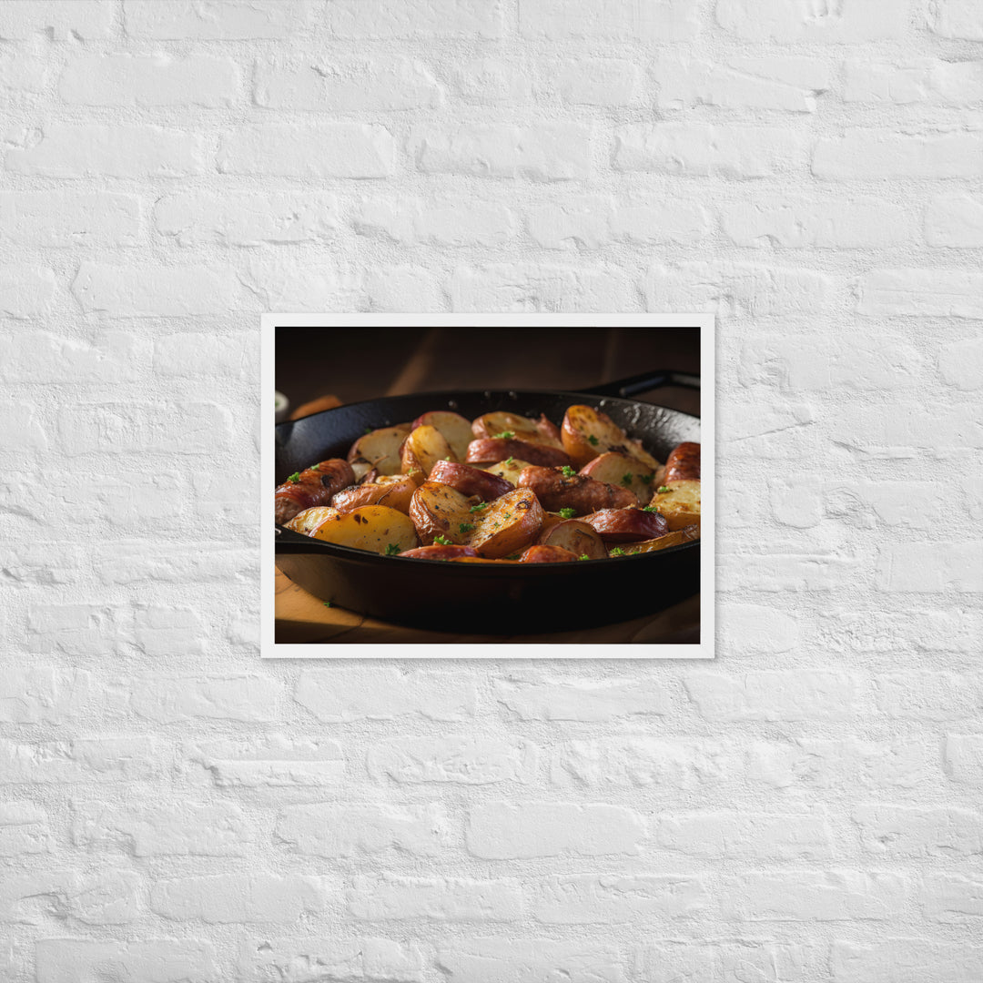 Baked Sausage and Potato Skillet Framed poster 🤤 from Yumify.AI