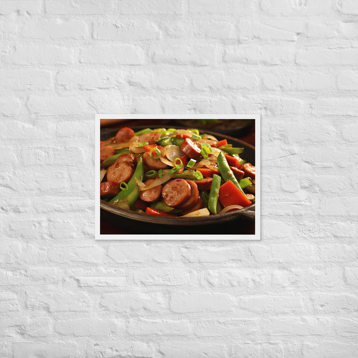 Sausage Stir Fry Framed poster 🤤 from Yumify.AI