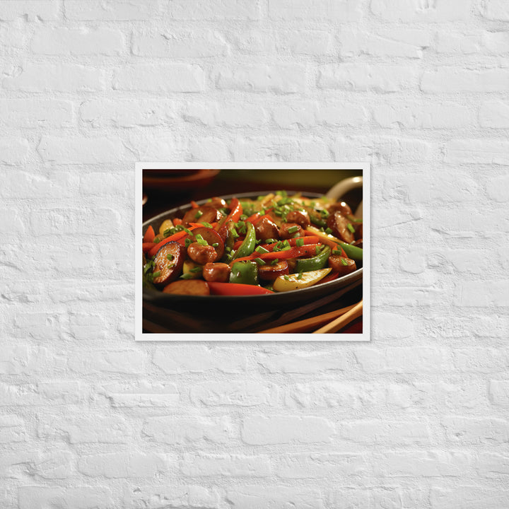 Sausage Stir Fry Framed poster 🤤 from Yumify.AI