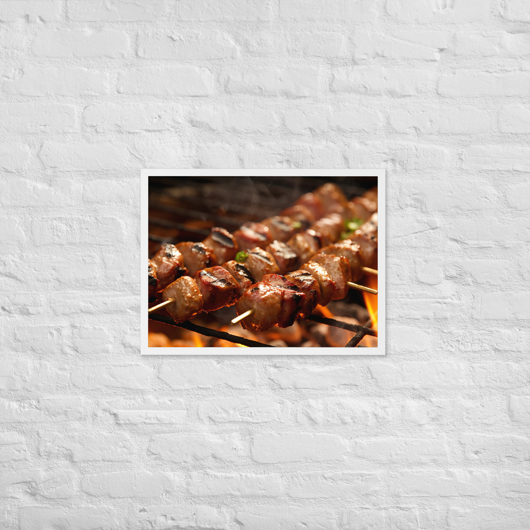 Sausage Skewers Framed poster 🤤 from Yumify.AI