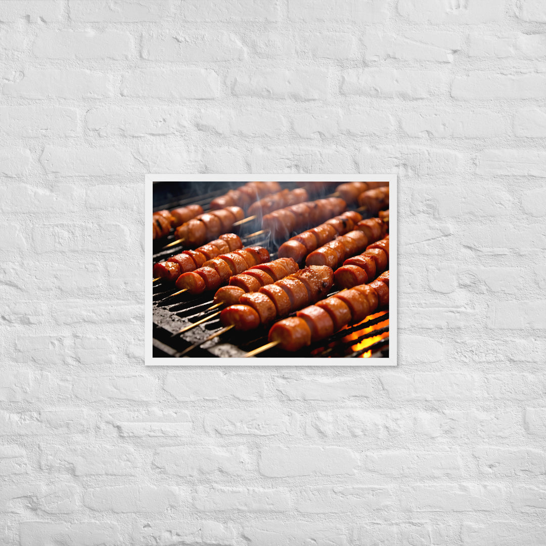 Sausage Skewers Framed poster 🤤 from Yumify.AI