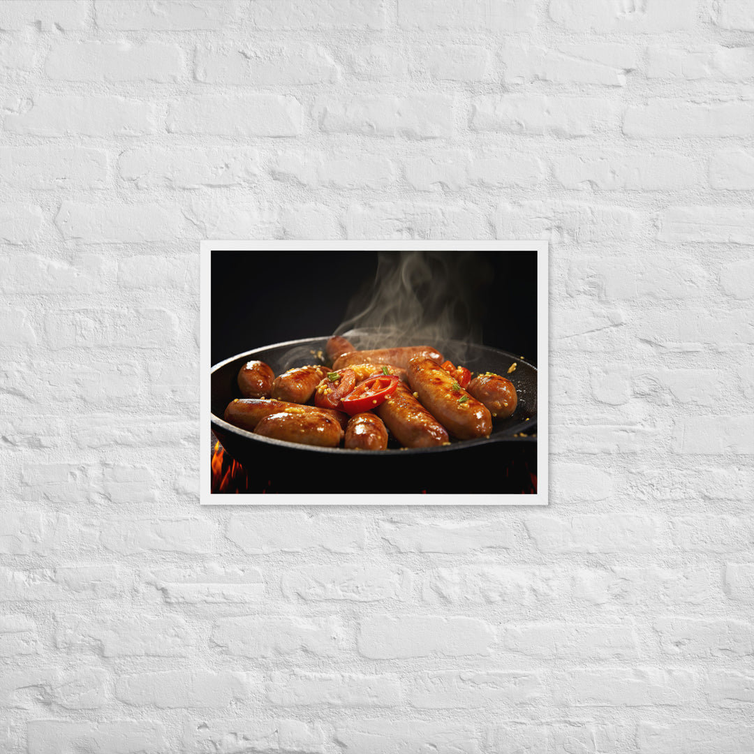 Pan Fried Sausage Framed poster 🤤 from Yumify.AI