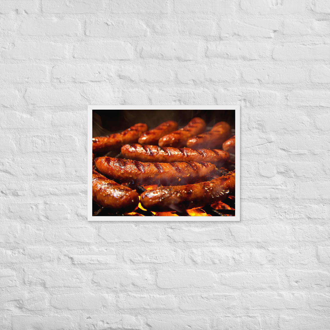 Grilled Sausage Framed poster 🤤 from Yumify.AI