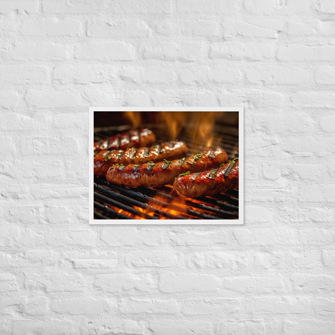 Grilled Sausage Framed poster 🤤 from Yumify.AI