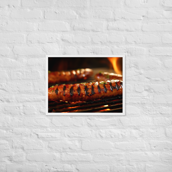 Grilled Sausage Framed poster 🤤 from Yumify.AI