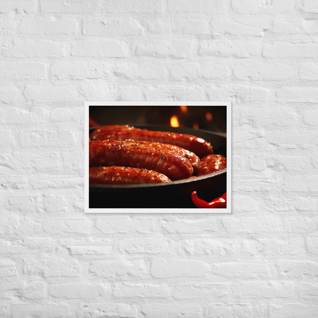 Baked Sausage Framed poster 🤤 from Yumify.AI