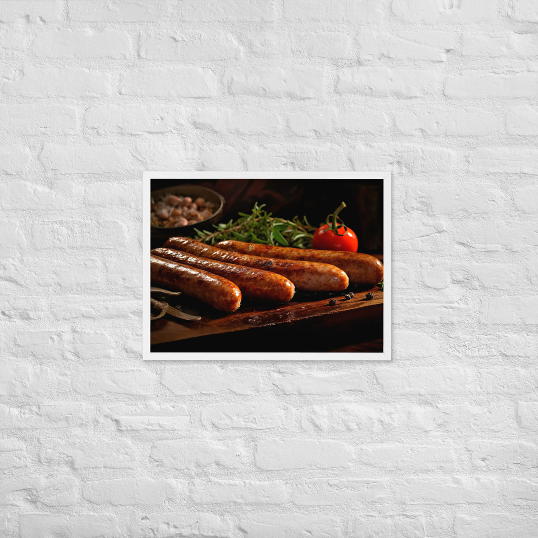 Baked Sausage Framed poster 🤤 from Yumify.AI