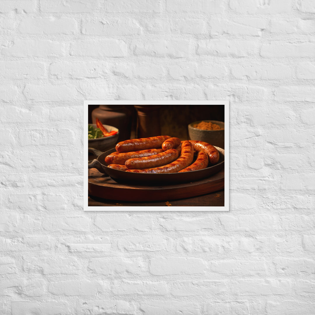 Baked Sausage Framed poster 🤤 from Yumify.AI