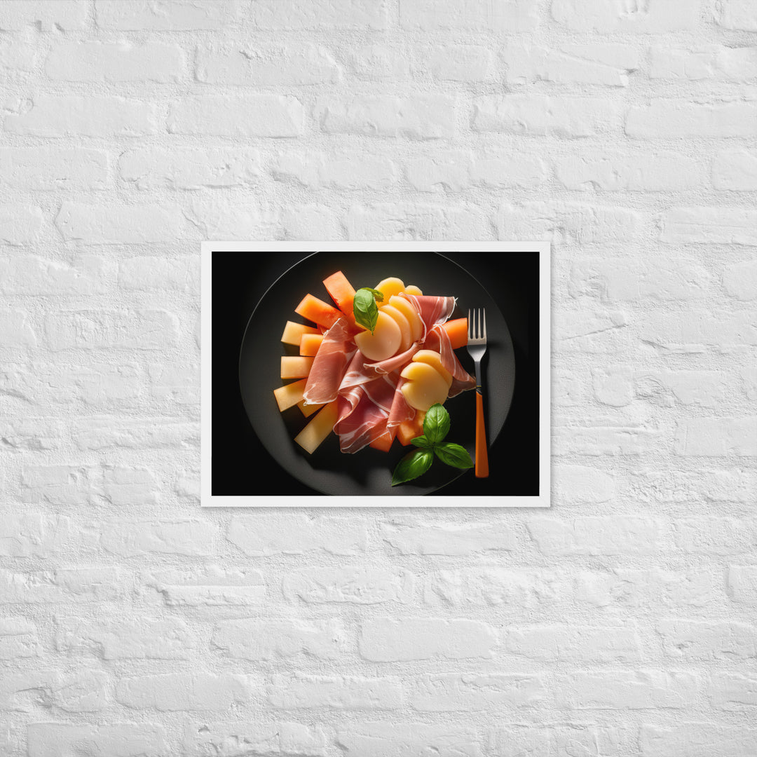 Parma Ham and Melon Appetizer Framed poster 🤤 from Yumify.AI