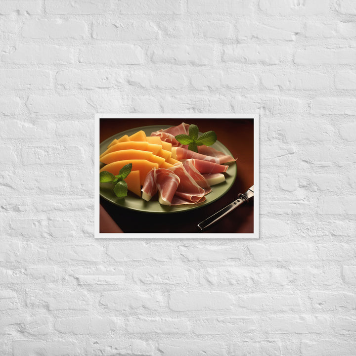 Parma Ham and Melon Appetizer Framed poster 🤤 from Yumify.AI