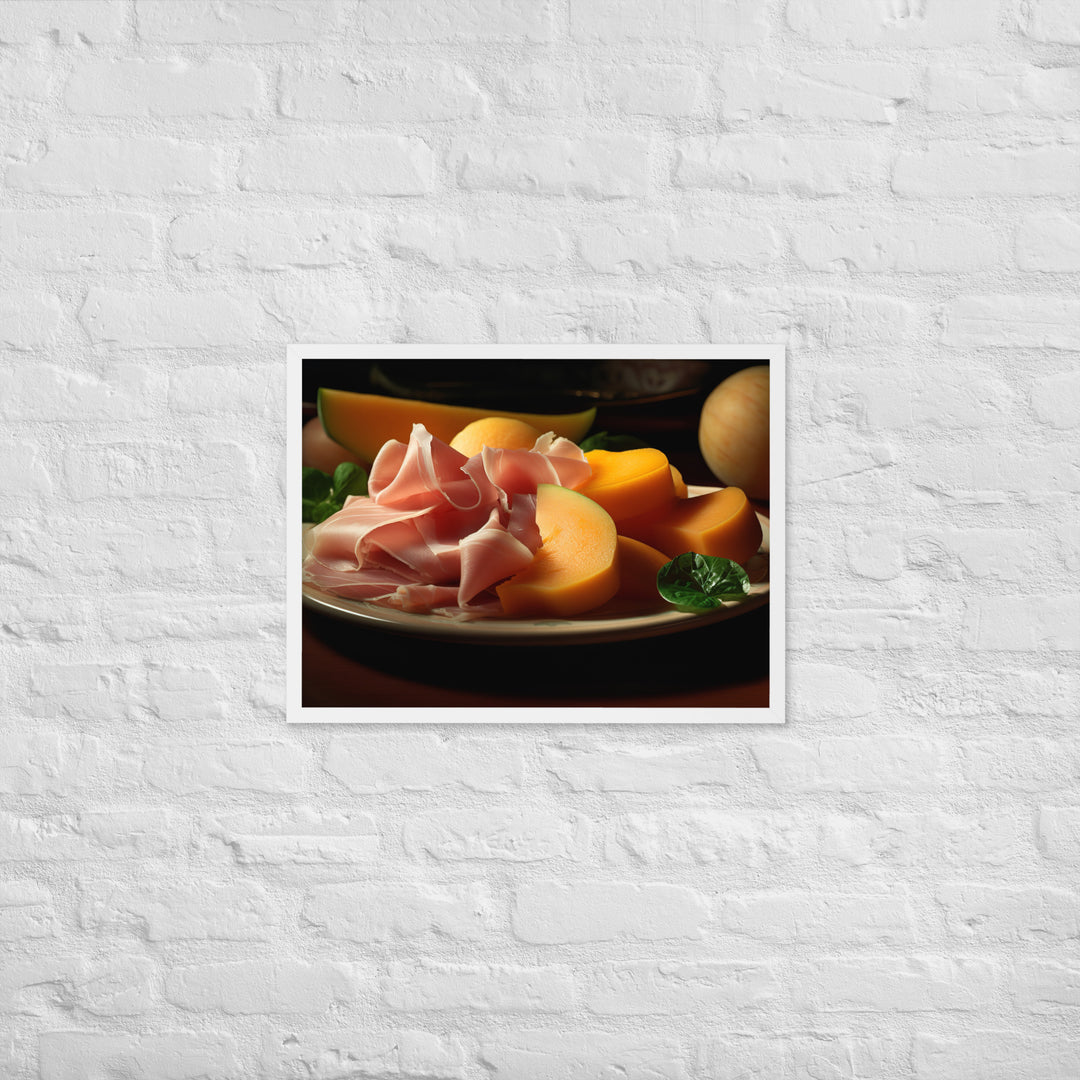 Parma Ham and Melon Appetizer Framed poster 🤤 from Yumify.AI