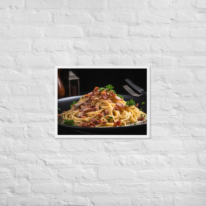 Spaghetti Carbonara with Bacon Framed poster 🤤 from Yumify.AI