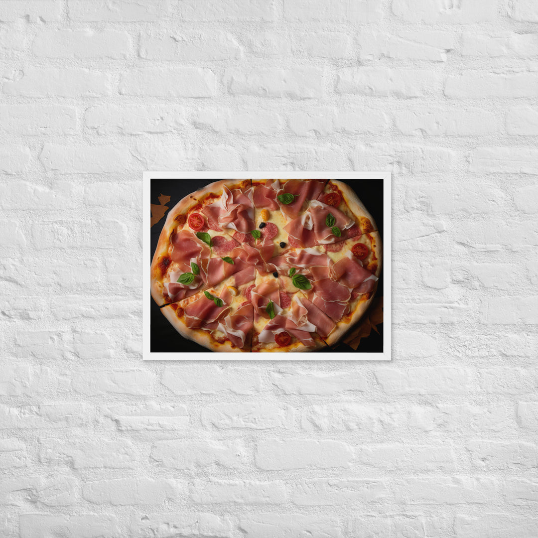 Parma Ham and Mozzarella Pizza Framed poster 🤤 from Yumify.AI