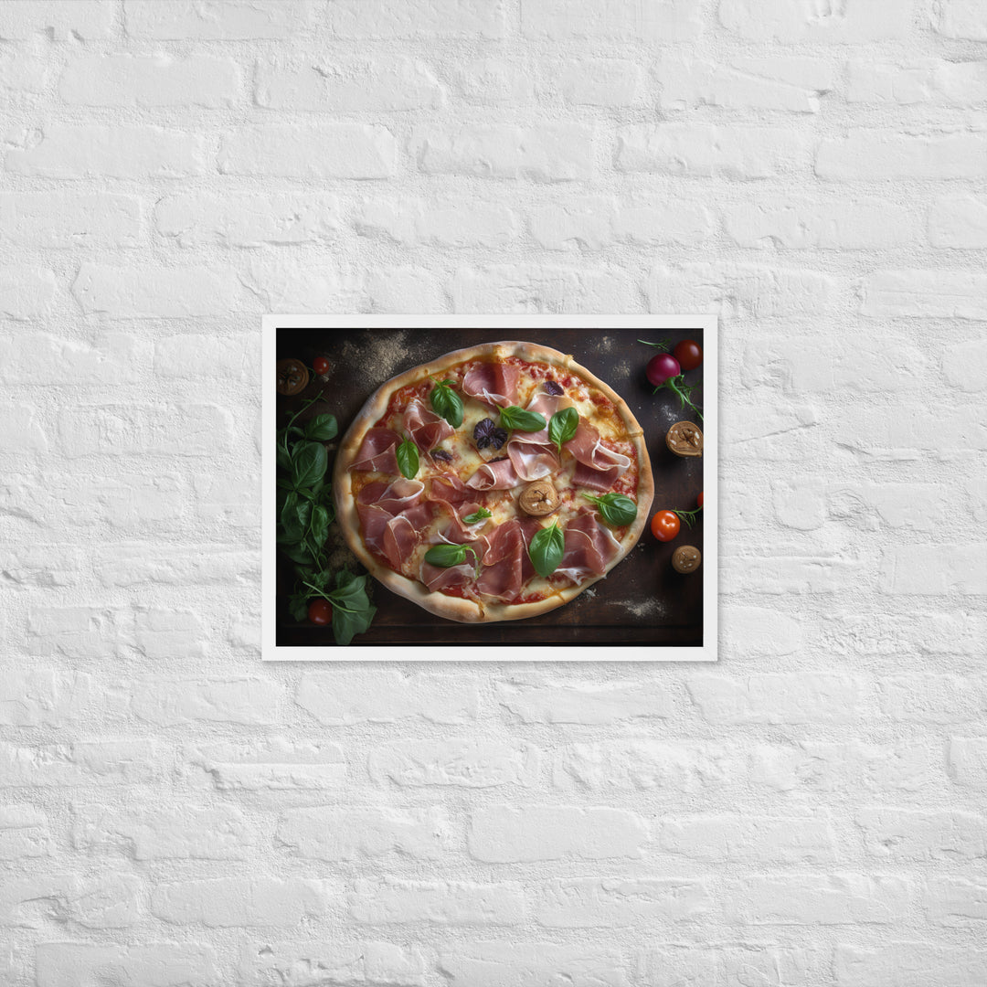 Parma Ham and Mozzarella Pizza Framed poster 🤤 from Yumify.AI