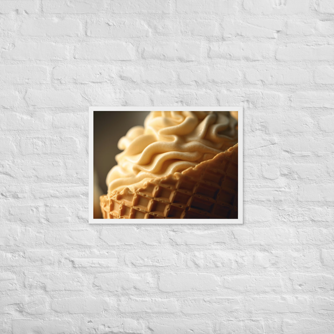 Classic Vanilla Soft Serve Cone Framed poster 🤤 from Yumify.AI