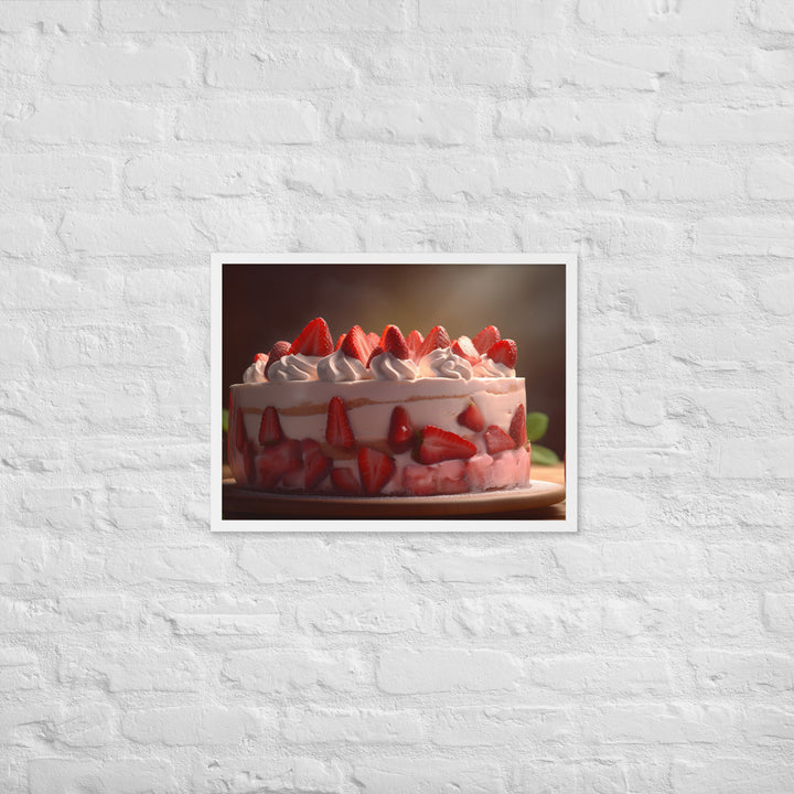 Strawberry Shortcake Ice Cream Cake Framed poster 🤤 from Yumify.AI