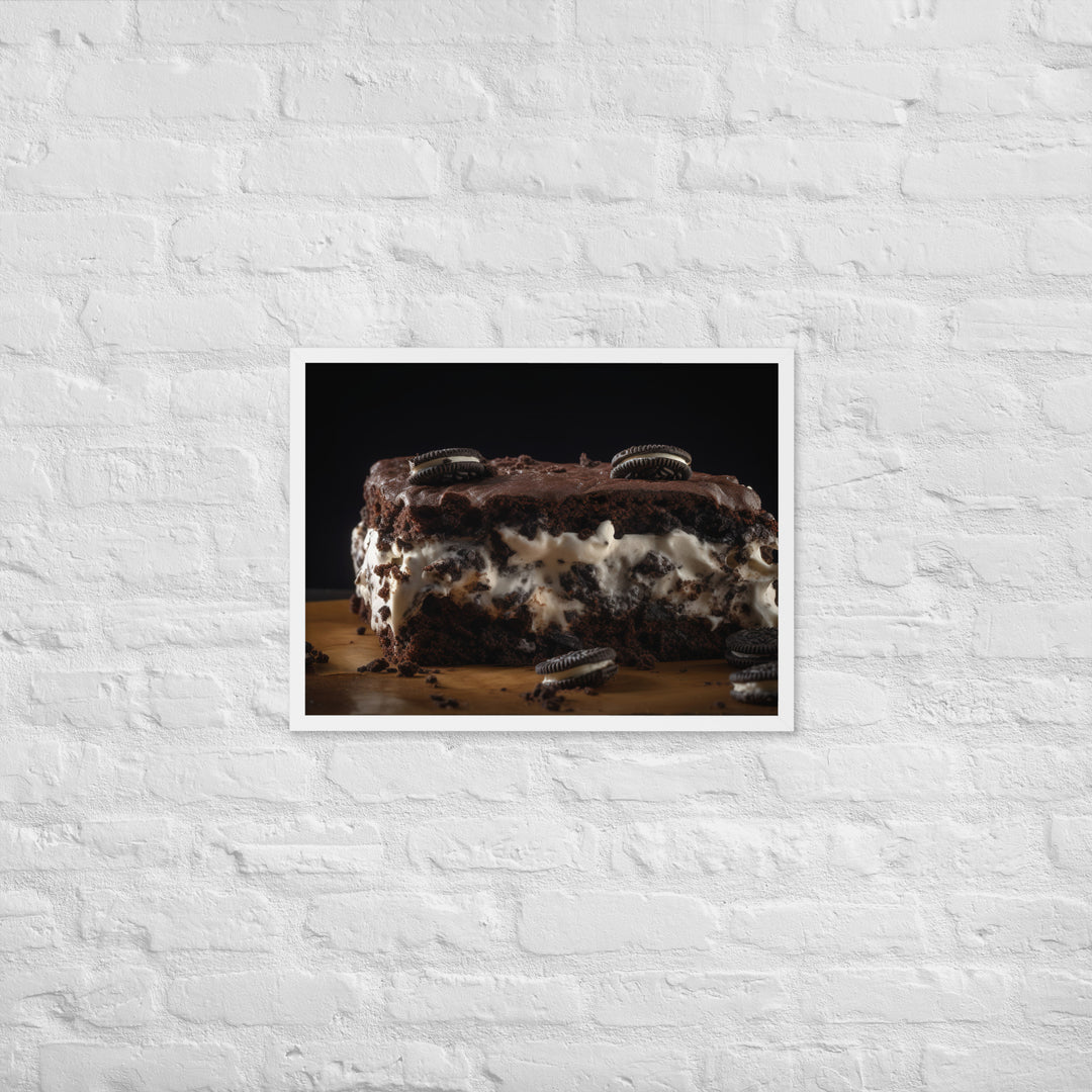 Oreo Brownie Ice Cream Sandwich Framed poster 🤤 from Yumify.AI