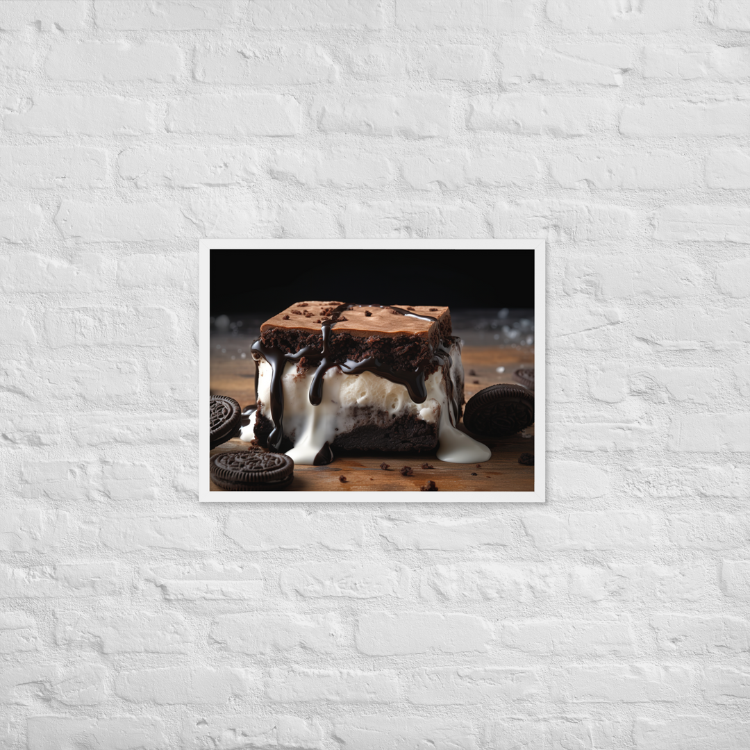 Oreo Brownie Ice Cream Sandwich Framed poster 🤤 from Yumify.AI
