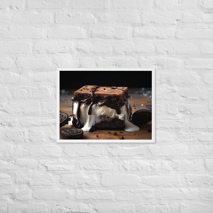 Oreo Brownie Ice Cream Sandwich Framed poster 🤤 from Yumify.AI