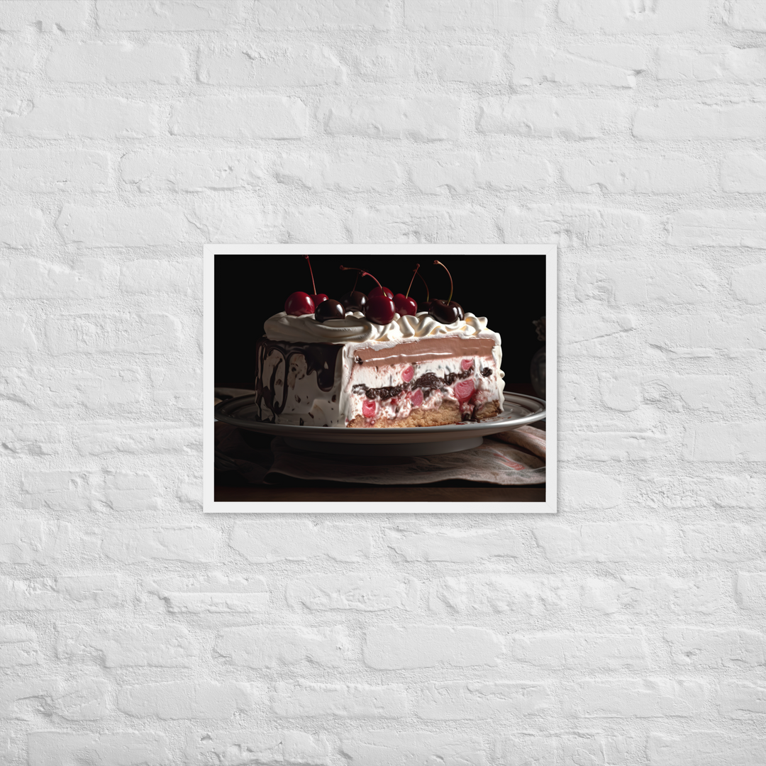 Neapolitan Ice Cream Cake Framed poster 🤤 from Yumify.AI