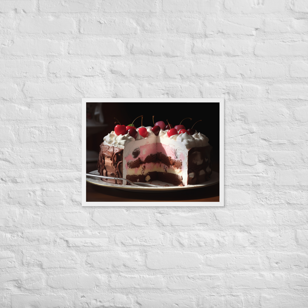 Neapolitan Ice Cream Cake Framed poster 🤤 from Yumify.AI