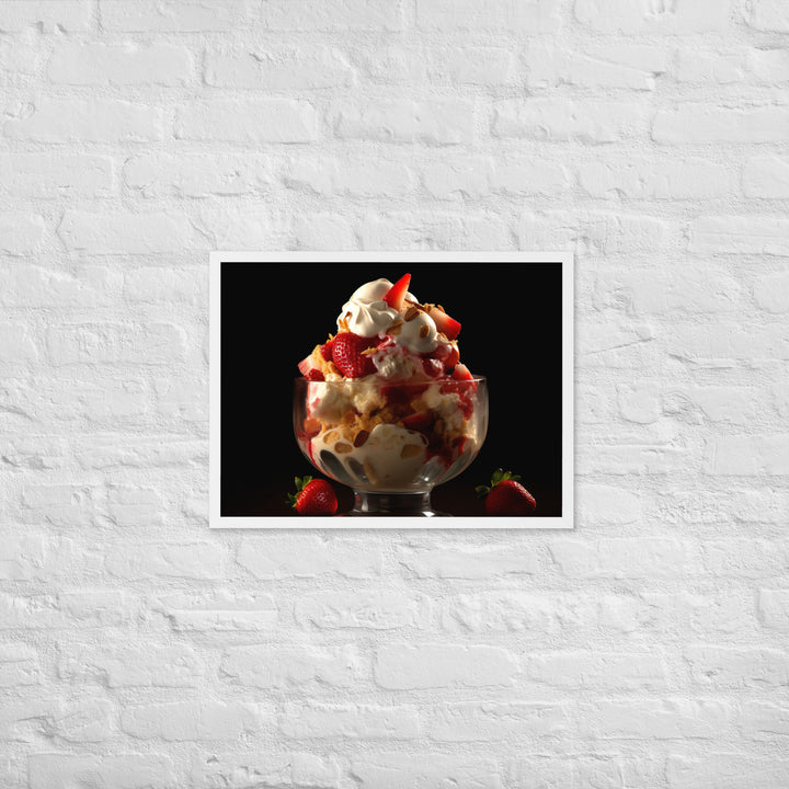 Strawberry Shortcake Sundae Framed poster 🤤 from Yumify.AI