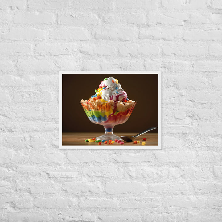 Rainbow Sherbet Sundae Framed poster 🤤 from Yumify.AI