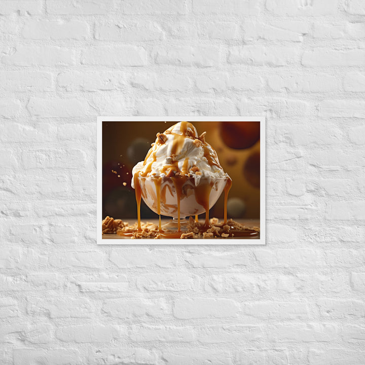 Nutty Caramel Sundae Framed poster 🤤 from Yumify.AI