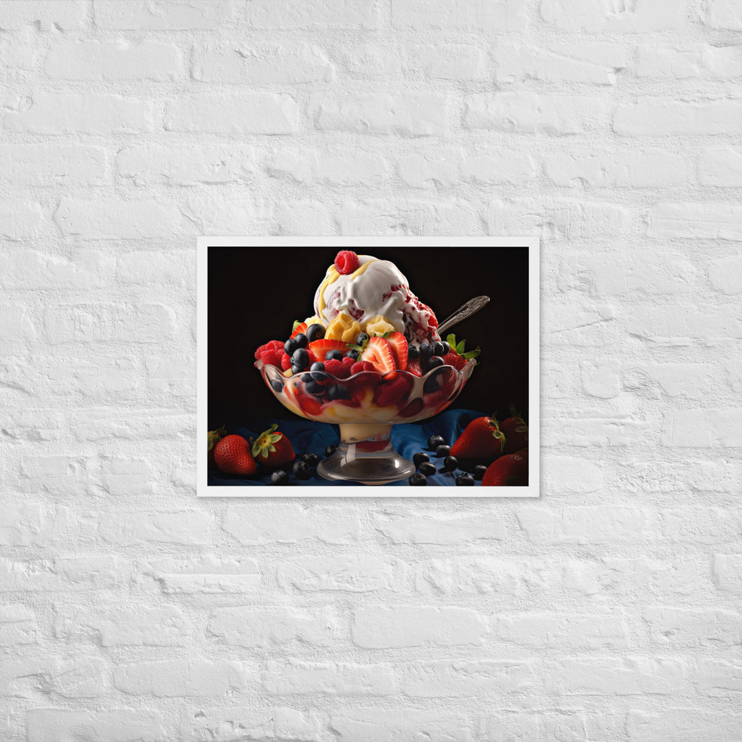 Fruit Lovers Paradise Sundae Framed poster 🤤 from Yumify.AI