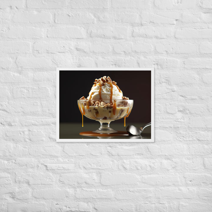 Caramel Pecan Sundae Framed poster 🤤 from Yumify.AI