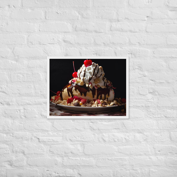 Banana Split Sundae Framed poster 🤤 from Yumify.AI