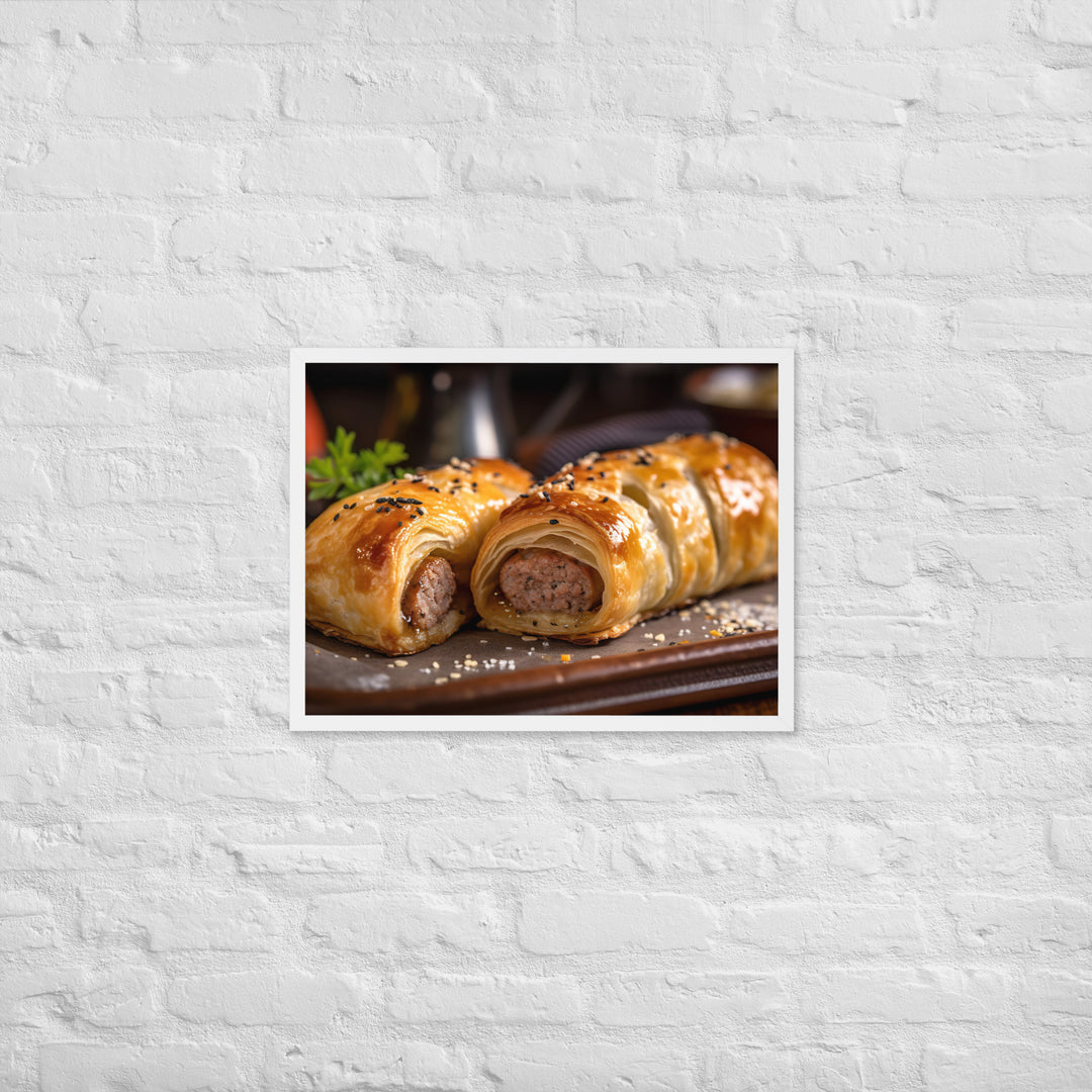 Pork and Apple Sausage Roll Framed poster 🤤 from Yumify.AI