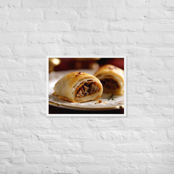 Moroccan Spiced Sausage Roll Framed poster 🤤 from Yumify.AI