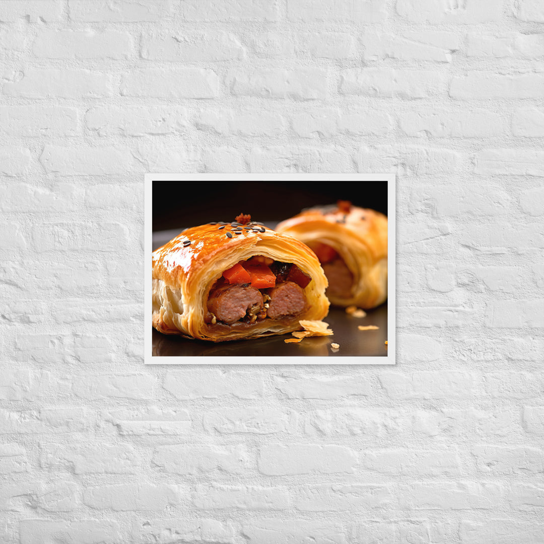 Chicken and Chorizo Sausage Roll Framed poster 🤤 from Yumify.AI