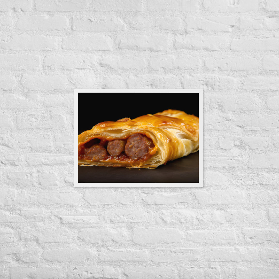 Cheese and Sausage Roll Framed poster 🤤 from Yumify.AI