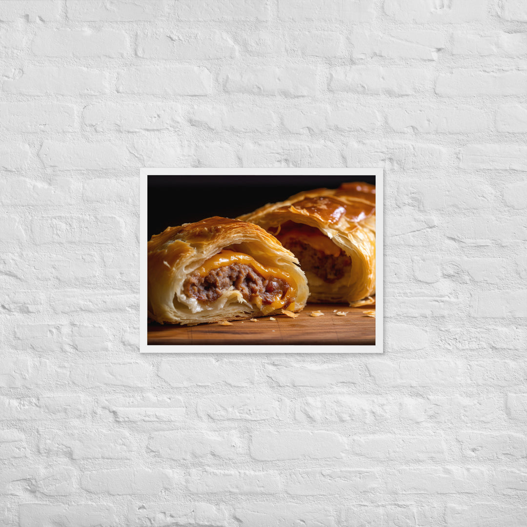 Cheese and Sausage Roll Framed poster 🤤 from Yumify.AI