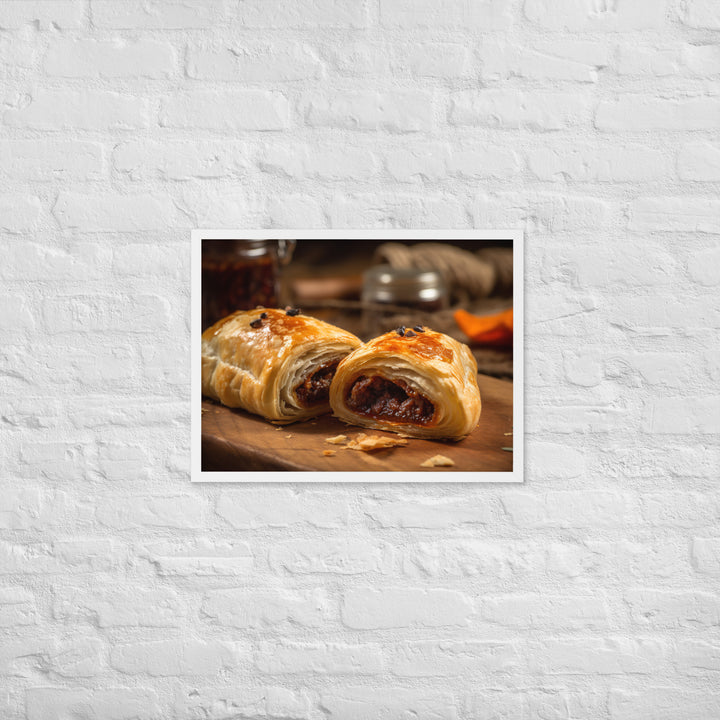 BBQ Sausage Roll Framed poster 🤤 from Yumify.AI